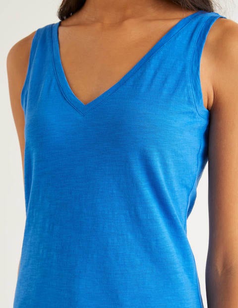 Das ärmellose Baumwolloberteil - Kräftiges Blau Das ärmellose Baumwolloberteil - Kräftiges Blau