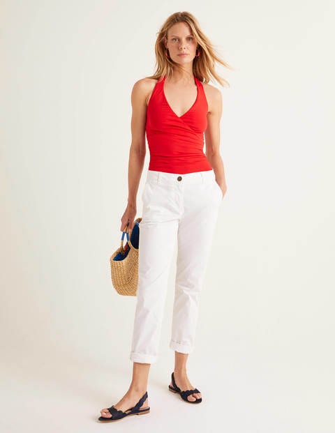 Tess Halterneck Jersey Top - Red Tess Halterneck Jersey Top - Red