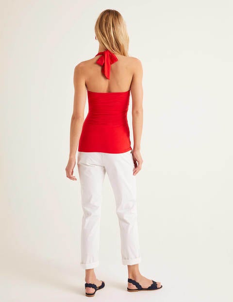 Tess Halterneck Jersey Top - Red Tess Halterneck Jersey Top - Red