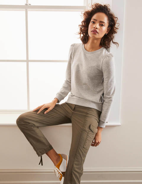 Joanne Sweatshirt Mit Puffärmeln - Grau Meliert Joanne Sweatshirt Mit Puffärmeln - Grau Meliert