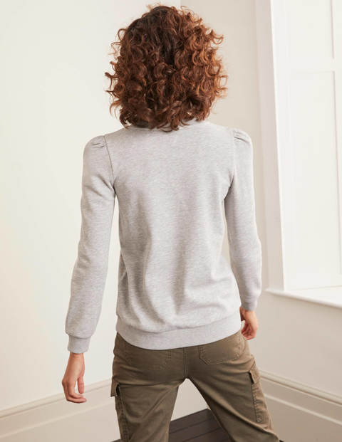 Joanne Sweatshirt Mit Puffärmeln - Grau Meliert Joanne Sweatshirt Mit Puffärmeln - Grau Meliert