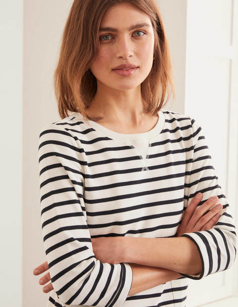 Hannah Sweatshirt Dress - Ivory/ Navy Hannah Sweatshirt Dress - Ivory/ Navy