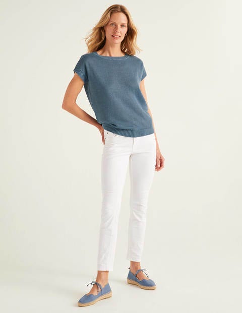 Aubrey Button Back Linen Tee - Sailor Aubrey Button Back Linen Tee - Sailor