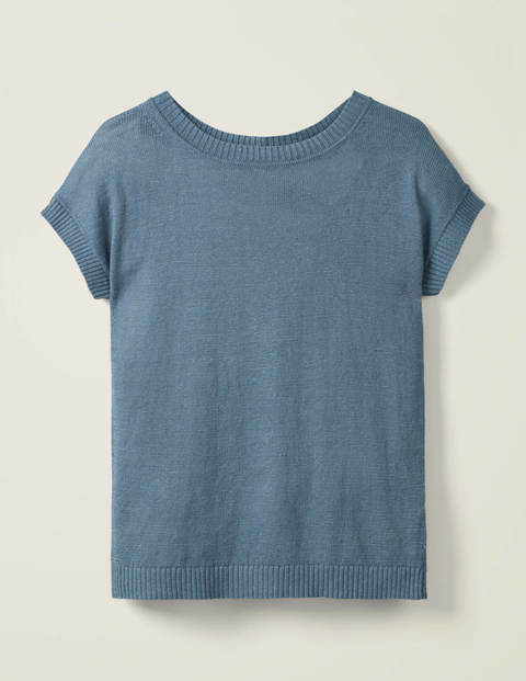 Aubrey Button Back Linen Tee - Sailor Aubrey Button Back Linen Tee - Sailor
