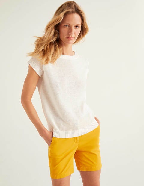 Aubrey Button Back Linen Tee - Ivory Aubrey Button Back Linen Tee - Ivory