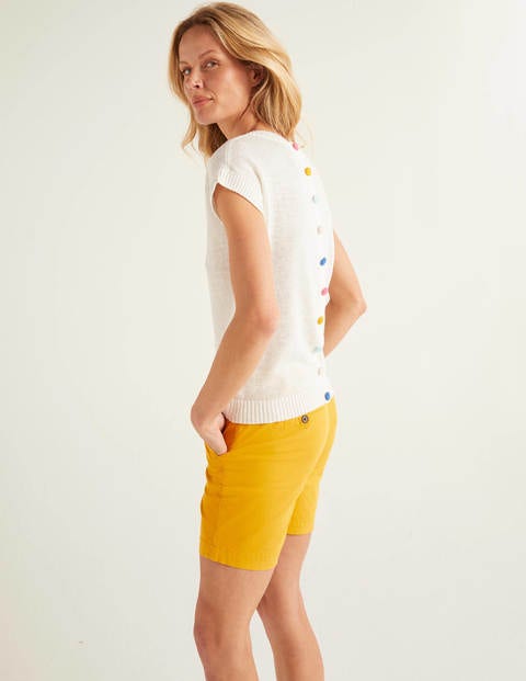 Aubrey Button Back Linen Tee - Ivory Aubrey Button Back Linen Tee - Ivory