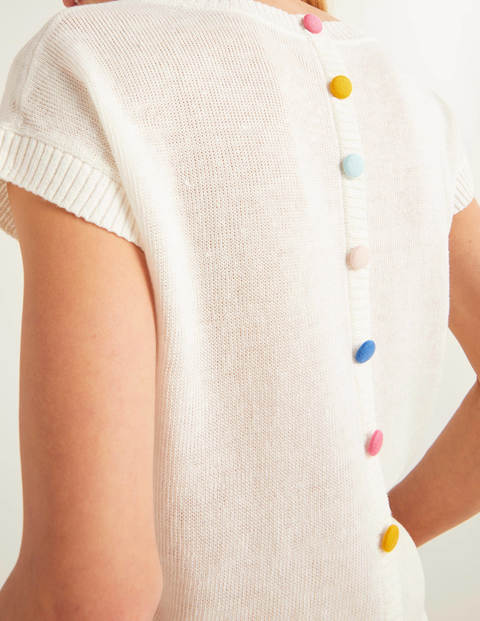 Aubrey Button Back Tee - Ivory Aubrey Button Back Tee - Ivory