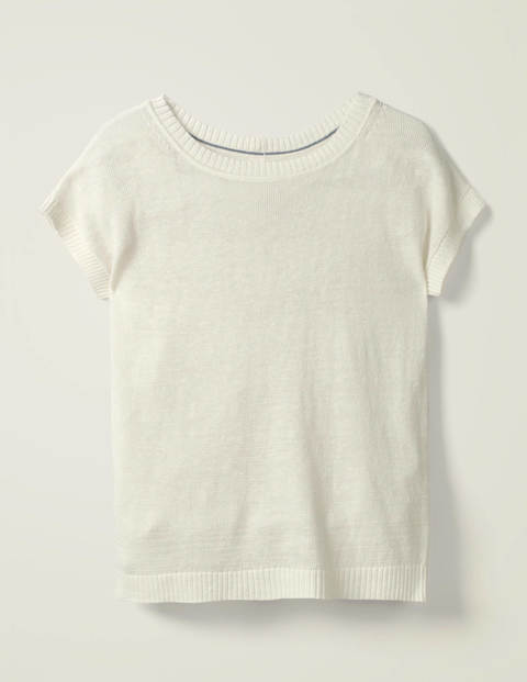 Aubrey Button Back Linen Tee - Ivory Aubrey Button Back Linen Tee - Ivory