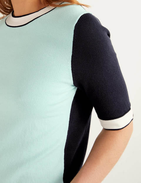 Abingdon Knitted Tee - Light Surf Colourblock Abingdon Knitted Tee - Light Surf Colourblock