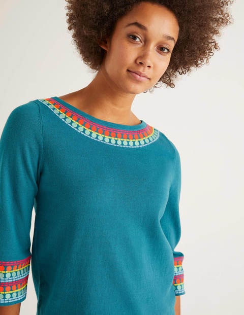 Monmouth Embroidered Jumper - Vibrant Teal Monmouth Embroidered Jumper - Vibrant Teal