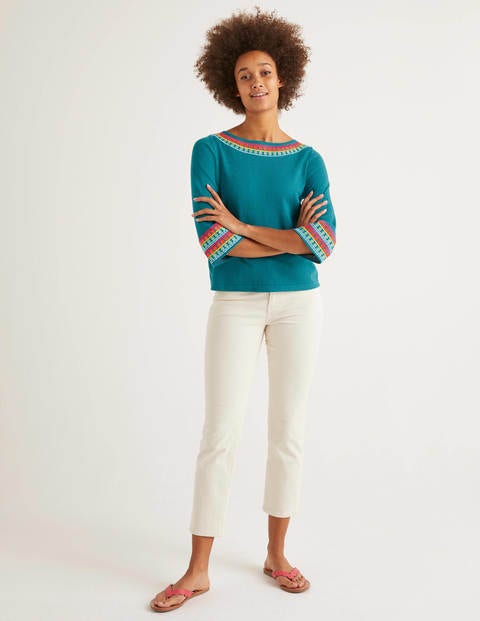 Monmouth Embroidered Jumper - Vibrant Teal Monmouth Embroidered Jumper - Vibrant Teal