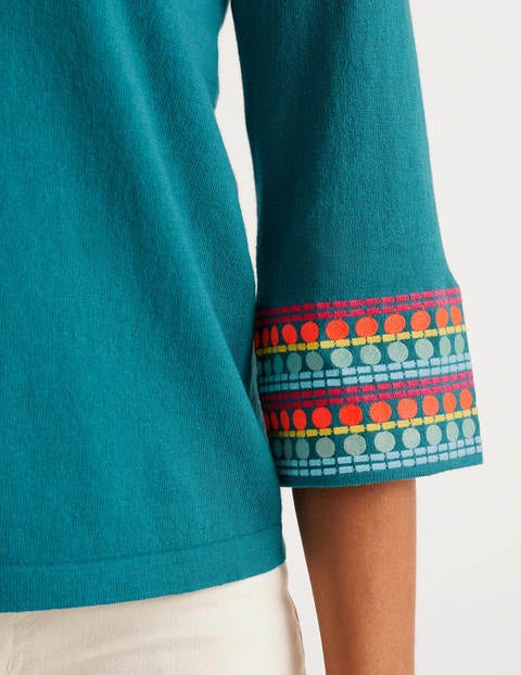 Monmouth Pullover Mit Stickerei - Petrol Monmouth Pullover Mit Stickerei - Petrol