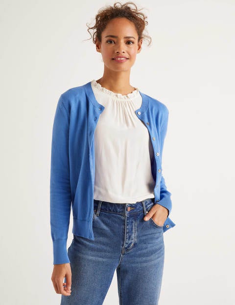 Eldon Cotton Crew Cardigan - Sky Blue Eldon Cotton Crew Cardigan - Sky Blue