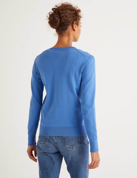 Eldon Cotton Crew Cardigan - Sky Blue Eldon Cotton Crew Cardigan - Sky Blue