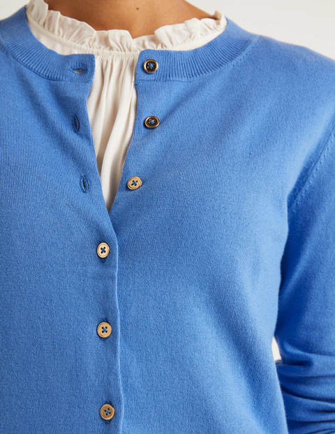 Eldon Cotton Crew Cardigan - Sky Blue Eldon Cotton Crew Cardigan - Sky Blue