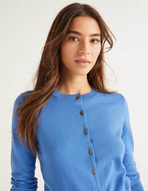 Eldon Cotton Crop Cardigan - Sky Blue Eldon Cotton Crop Cardigan - Sky Blue