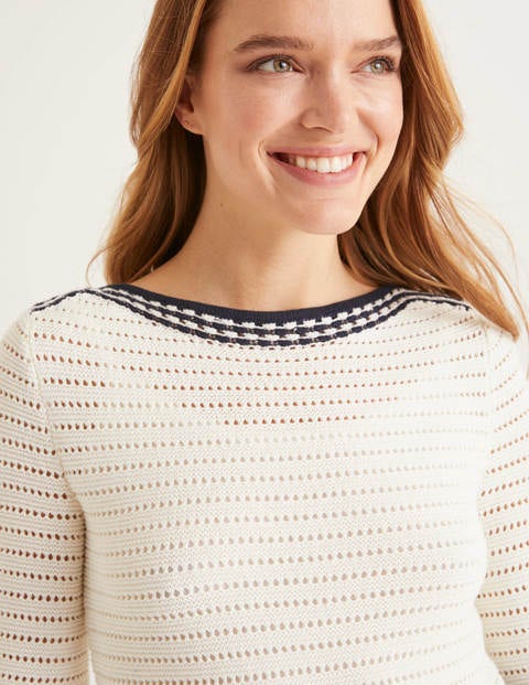 Betty Pointelle-Baumwollkleid - Naturweiß Betty Pointelle-Baumwollkleid - Naturweiß
