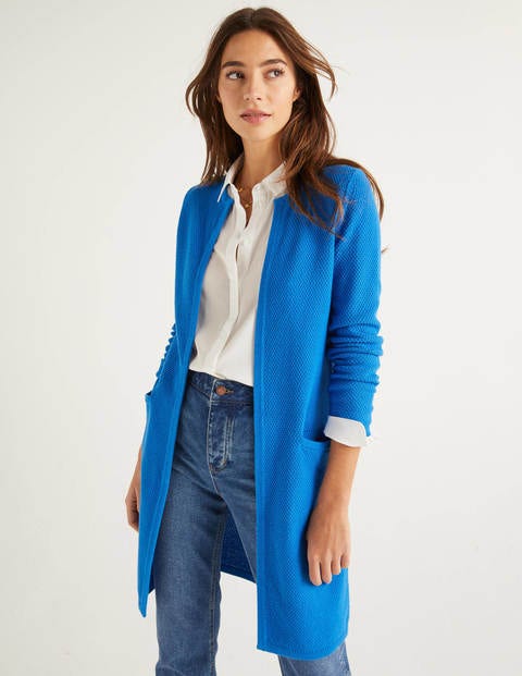 blue cotton cardigan