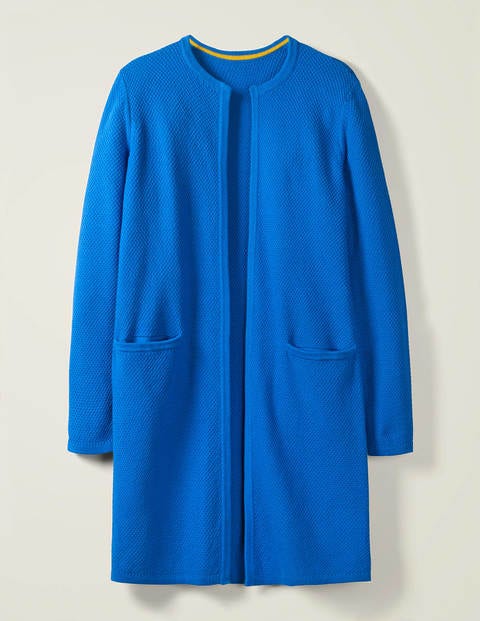 Langer strukturierter Cardigan - Kräftiges Blau Langer strukturierter Cardigan - Kräftiges Blau