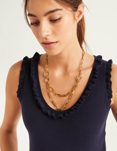 Chicester Frill Knitted Tank - Navy Chicester Frill Knitted Tank - Navy