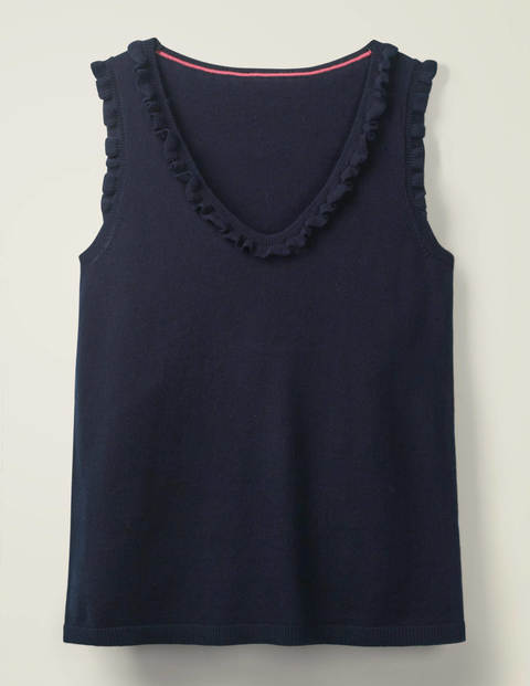 Chicester Frill Knitted Tank - Navy Chicester Frill Knitted Tank - Navy