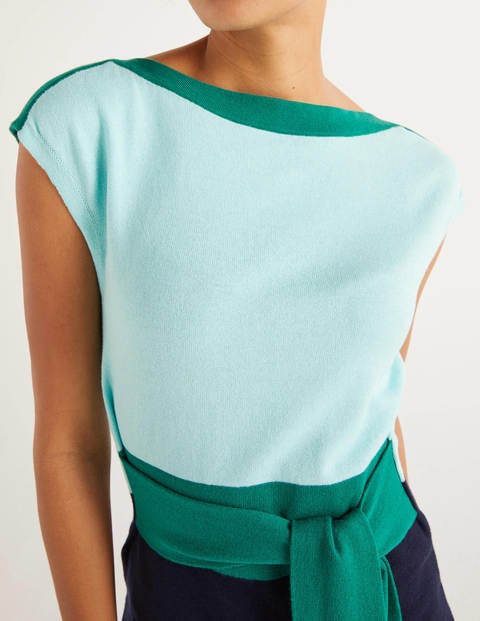 Vera Belted Knitted Dress - Navy Colourblock Vera Belted Knitted Dress - Navy Colourblock