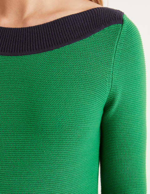 Pembroke Textured Jumper - Rich Emerald Colourblock Pembroke Textured Jumper - Rich Emerald Colourblock