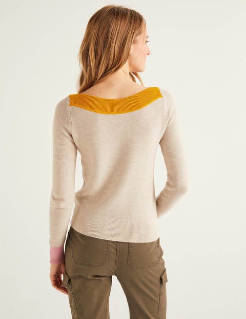 Pembroke Textured Jumper - Oatmeal Melange Pembroke Textured Jumper - Oatmeal Melange