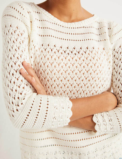 Danby Pointelle Cotton Jumper - Ivory Danby Pointelle Cotton Jumper - Ivory