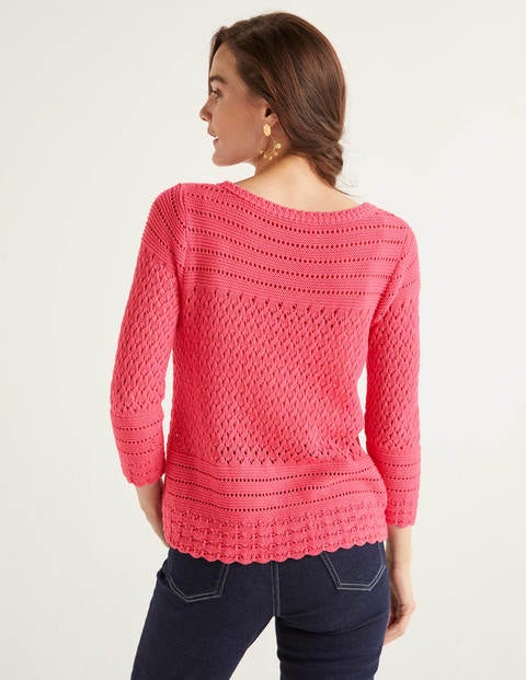 Danby Pointelle-Baumwollpullover - Helles Pink Danby Pointelle-Baumwollpullover - Helles Pink