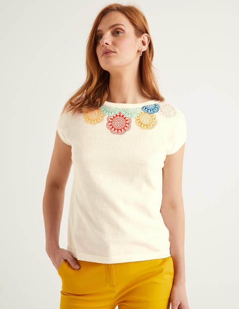 Elgin Embroidered Tee - Ivory Elgin Embroidered Tee - Ivory