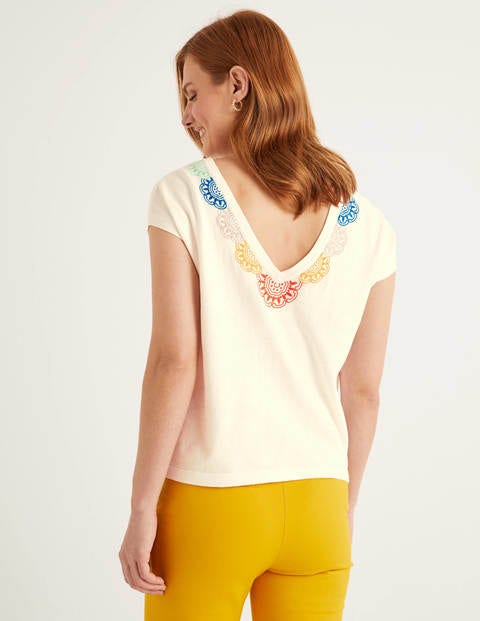 Elgin Embroidered Tee - Ivory Elgin Embroidered Tee - Ivory