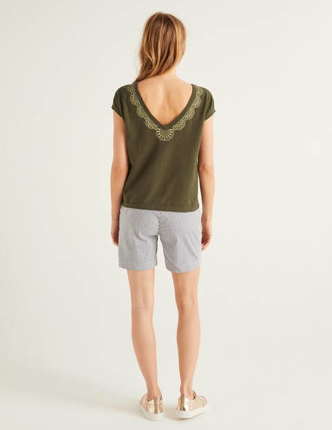 Elgin Besticktes Baumwollshirt - Klassisches Khaki Elgin Besticktes Baumwollshirt - Klassisches Khaki