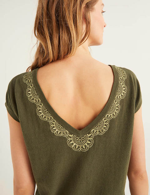 Elgin Besticktes Baumwollshirt - Klassisches Khaki Elgin Besticktes Baumwollshirt - Klassisches Khaki