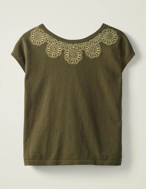 Elgin Besticktes Baumwollshirt - Klassisches Khaki Elgin Besticktes Baumwollshirt - Klassisches Khaki