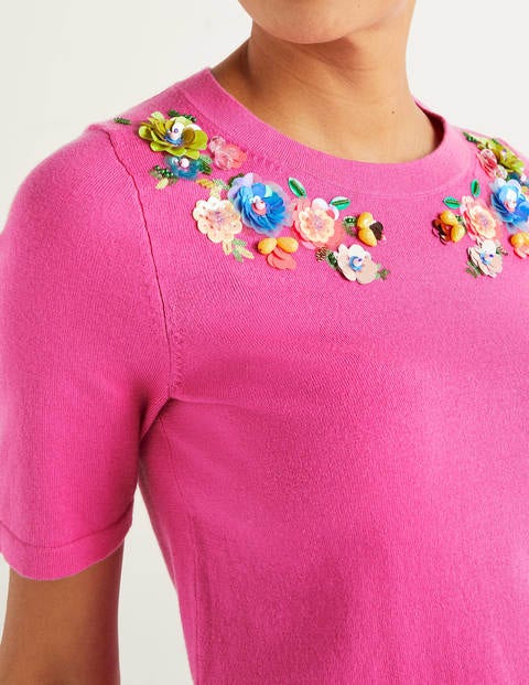 Gowrie Verziertes T-Shirt - Knalliges Stiefmütterchen Gowrie Verziertes T-Shirt - Knalliges Stiefmütterchen