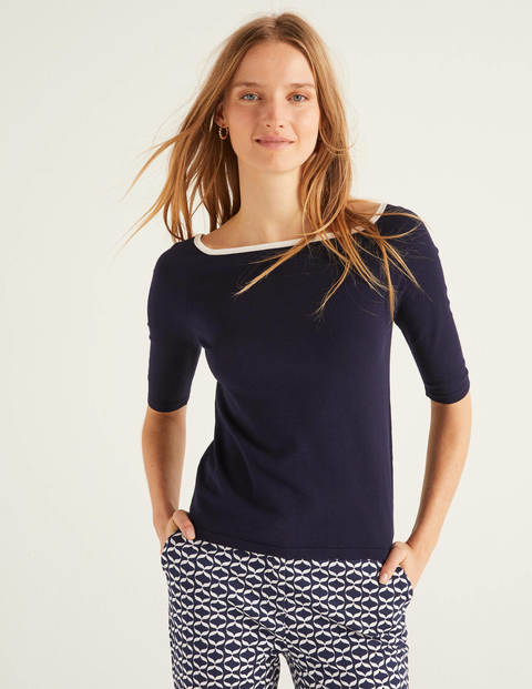 Bewdley Square Neck Jumper - Navy Bewdley Square Neck Jumper - Navy