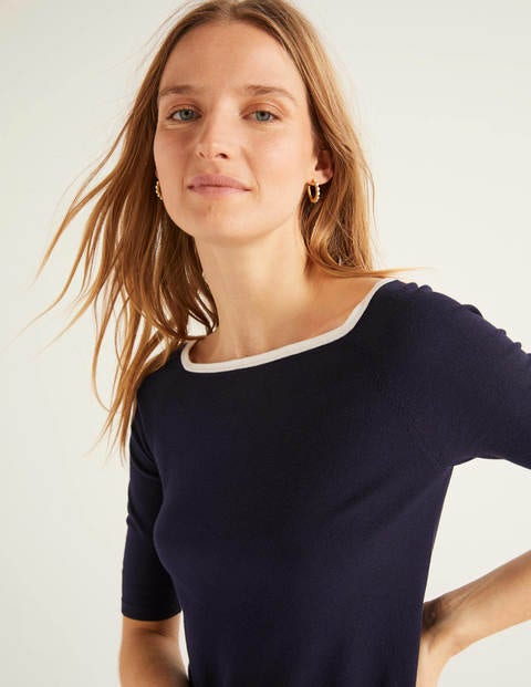 Bewdley Square Neck Jumper - Navy Bewdley Square Neck Jumper - Navy