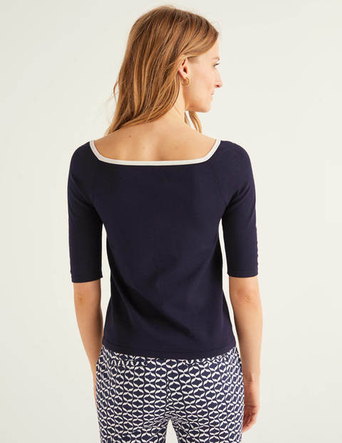 Bewdley Square Neck Jumper - Navy Bewdley Square Neck Jumper - Navy