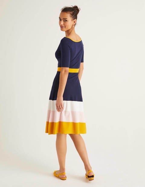 Jemima Stripe Knitted Dress - Navy Jemima Stripe Knitted Dress - Navy