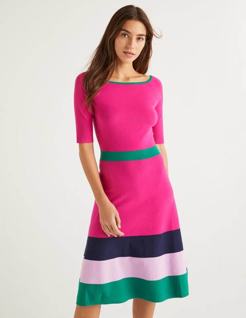 Jemima Stripe Knitted Dress - Pop Pansy Jemima Stripe Knitted Dress - Pop Pansy