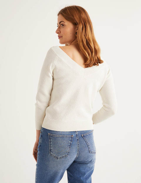 Bristol Textured Cotton Jumper - Ivory Bristol Textured Cotton Jumper - Ivory