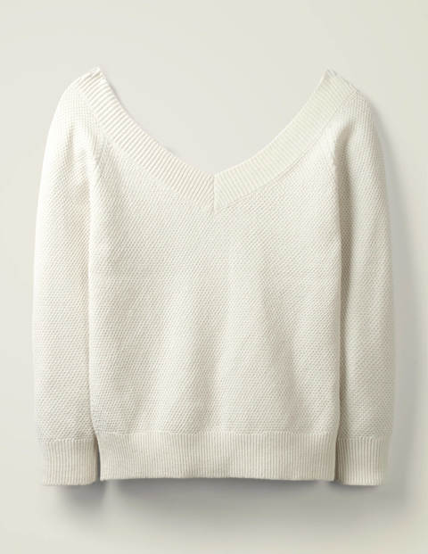 Bristol Textured Cotton Jumper - Ivory Bristol Textured Cotton Jumper - Ivory