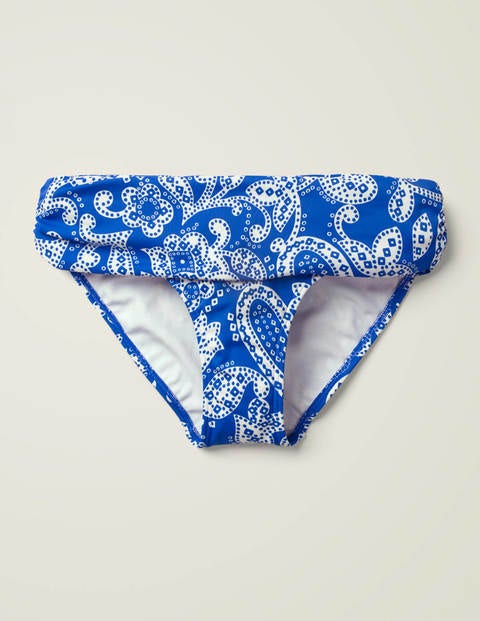 Eze Bikinihöschen zum Umschlagen - Kräftiges Blau, Getupftes Paisley-Muster Eze Bikinihöschen zum Umschlagen - Kräftiges Blau, Getupftes Paisley-Muster