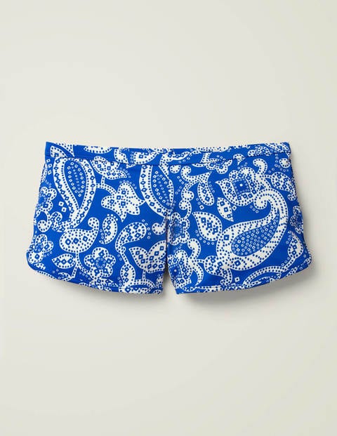 Piping Swim Shorts - Bold Blue, Spotty Paisley Piping Swim Shorts - Bold Blue, Spotty Paisley