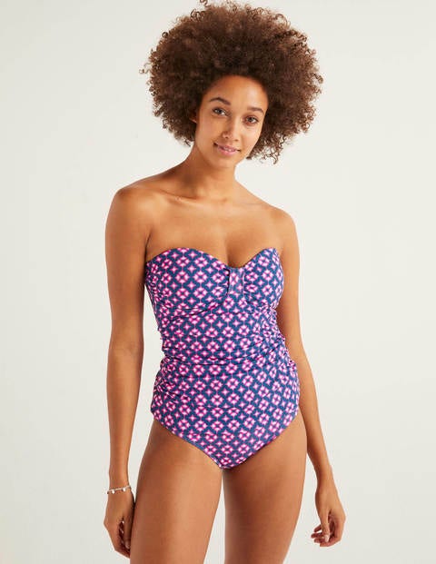 Ischia Bandeau-Tankini-Oberteil - Petrol, Diamanttropfen Ischia Bandeau-Tankini-Oberteil - Petrol, Diamanttropfen