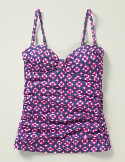 Ischia Bandeau-Tankini-Oberteil - Petrol, Diamanttropfen Ischia Bandeau-Tankini-Oberteil - Petrol, Diamanttropfen