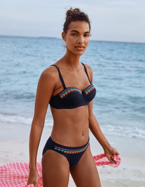 Samos Cup-size Bikini Top - Navy Embroidery Samos Cup-size Bikini Top - Navy Embroidery