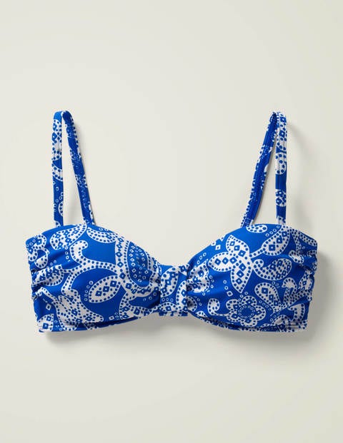 Ischia Bandeau Bikini Top - Bold Blue, Spotty Paisley Ischia Bandeau Bikini Top - Bold Blue, Spotty Paisley