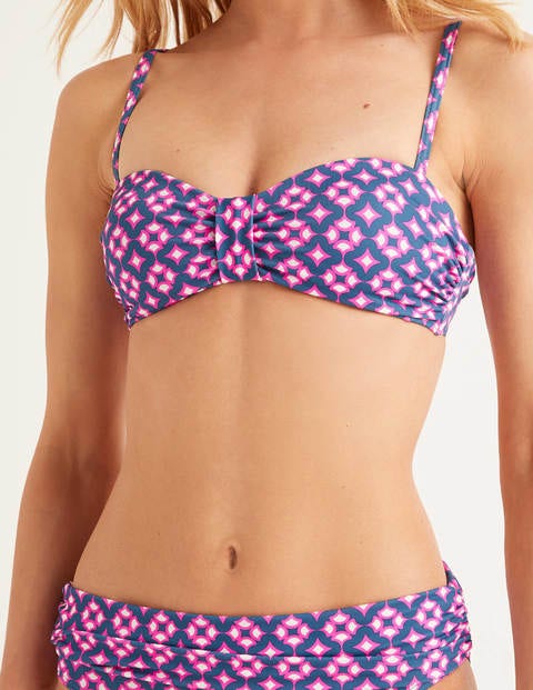 Ischia Bandeau Bikini Top - Vibrant Teal, Diamond Drop Ischia Bandeau Bikini Top - Vibrant Teal, Diamond Drop